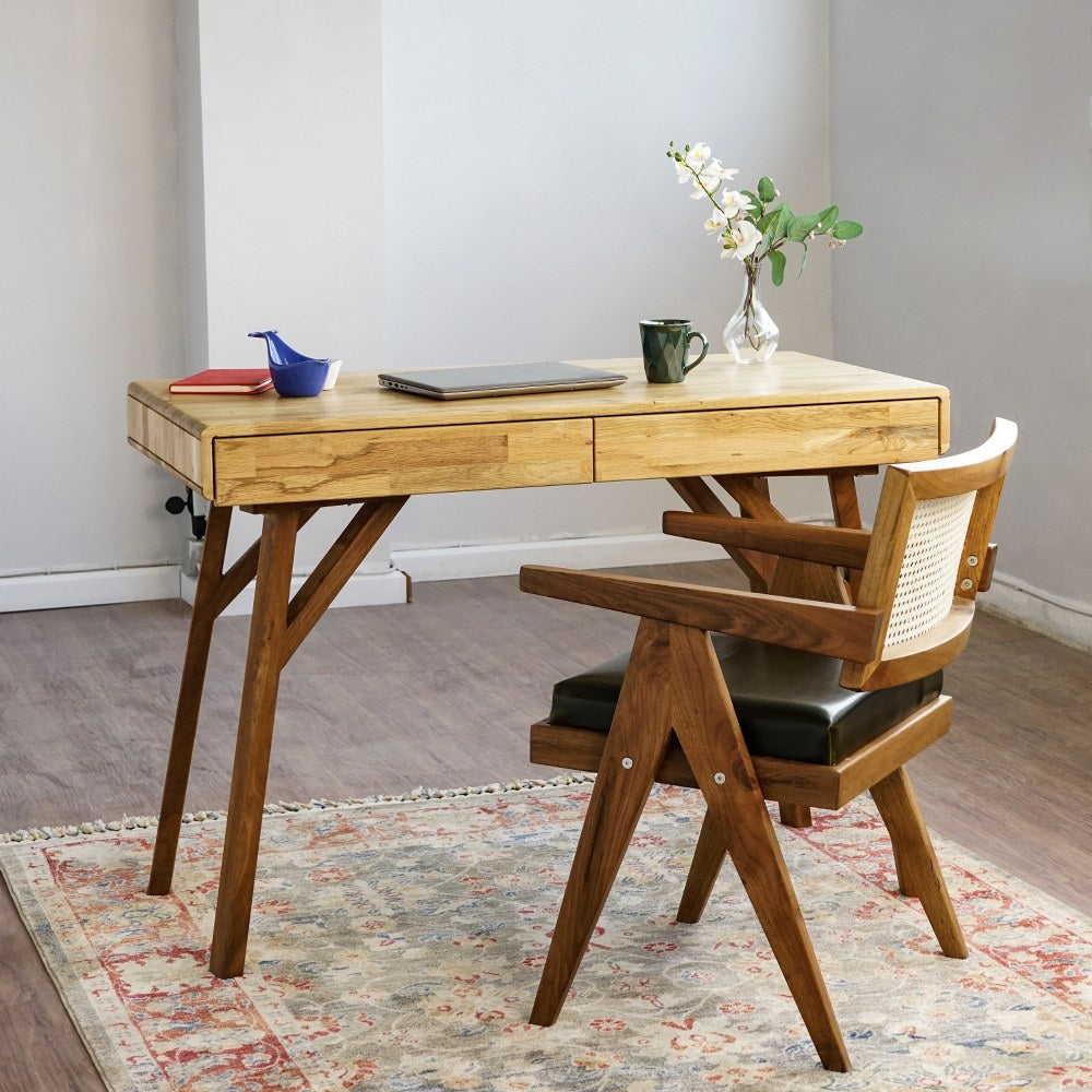 narrow-desk-with-drawers-oak-wood-writing-table-with-wooden-legs-handcrafted-office-furniture-upphomestore