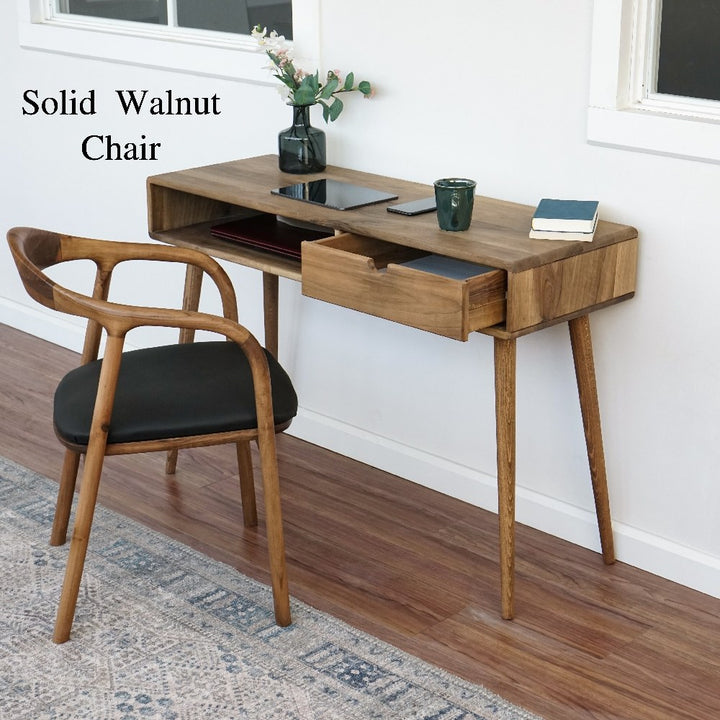 office-chair-and-dining-chair-mid-century-modern-walnut-wood-chair-with-black-cushion-in-front-of-the-narrow-desk-upphomestore