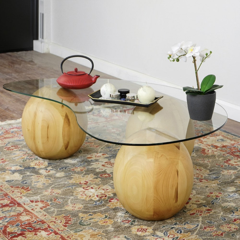glass-coffee-table-honeydecorative-wooden-balls-modern-center-table-chic-glass-wood-combination-style-upphomestore
