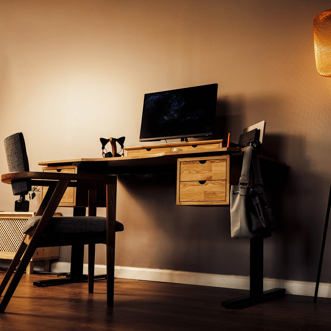 height-adjustable-computer-desk-standing-desk-drawer-monitor-stand-stylish-work-desk-organization-upphomestore
