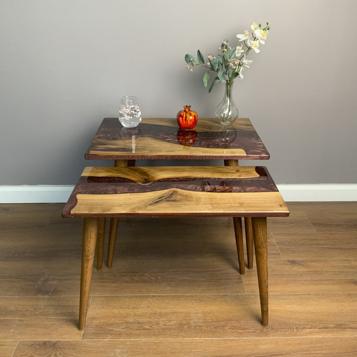 resin-walnut-coffee-table-set-of-2-burgundy-epoxy-furniture-modern-river-table-style-upphomestore