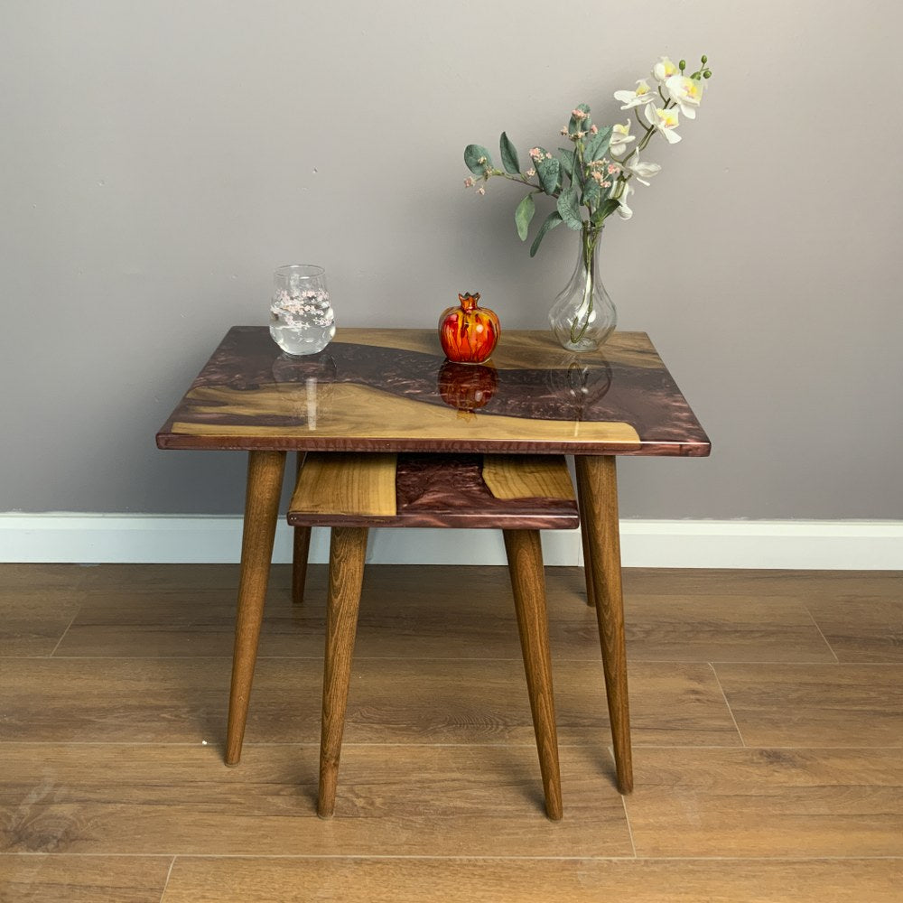 resin-walnut-coffee-table-set-of-2-burgundy-epoxy-furniture-functional-artistic-epoxy-table-upphomestore