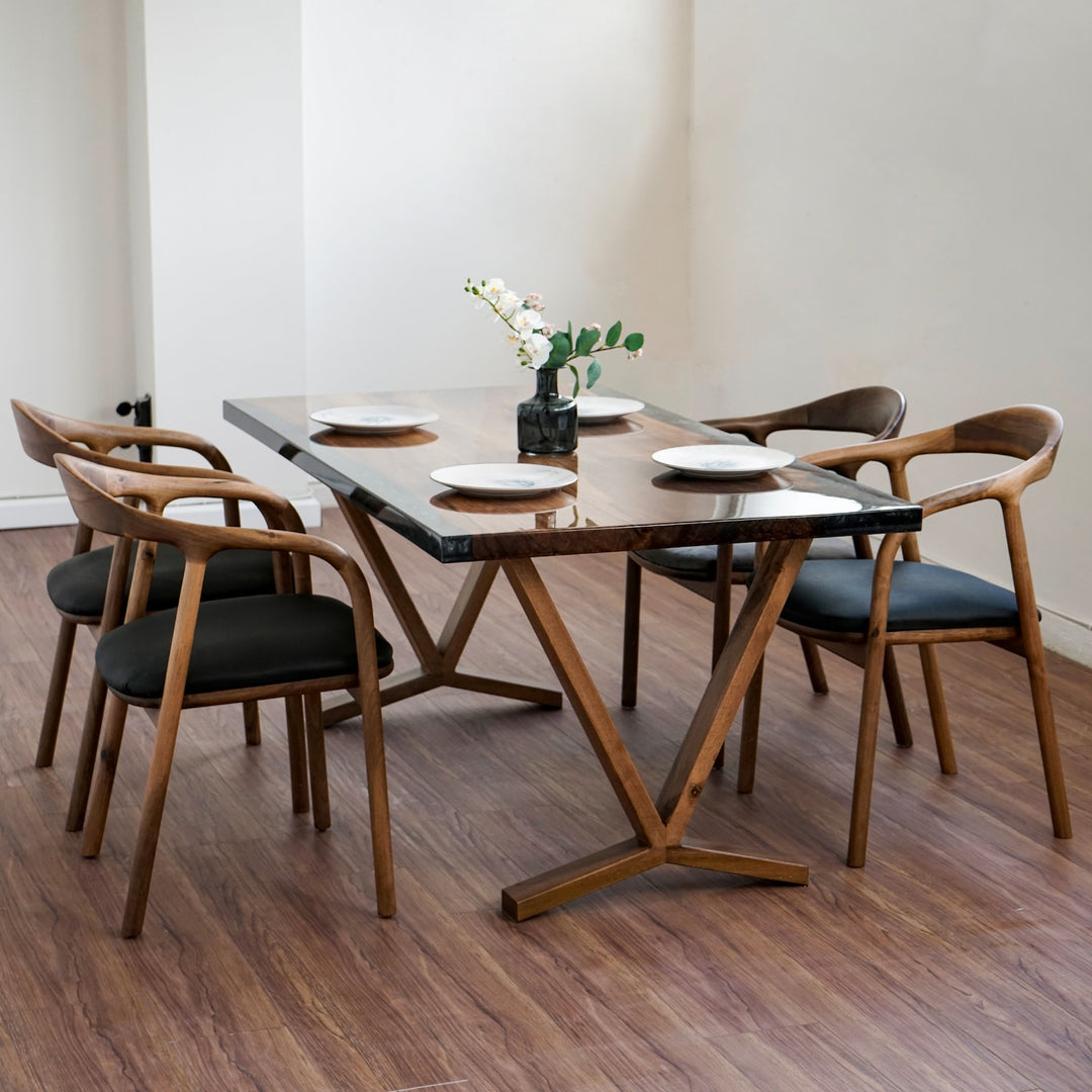 walnut-farmhouse-dining-table-6-and-4-seater-dining-table-set-epoxy-and-resin-dining-table-wooden-leg-elegant-design-upphomestore
