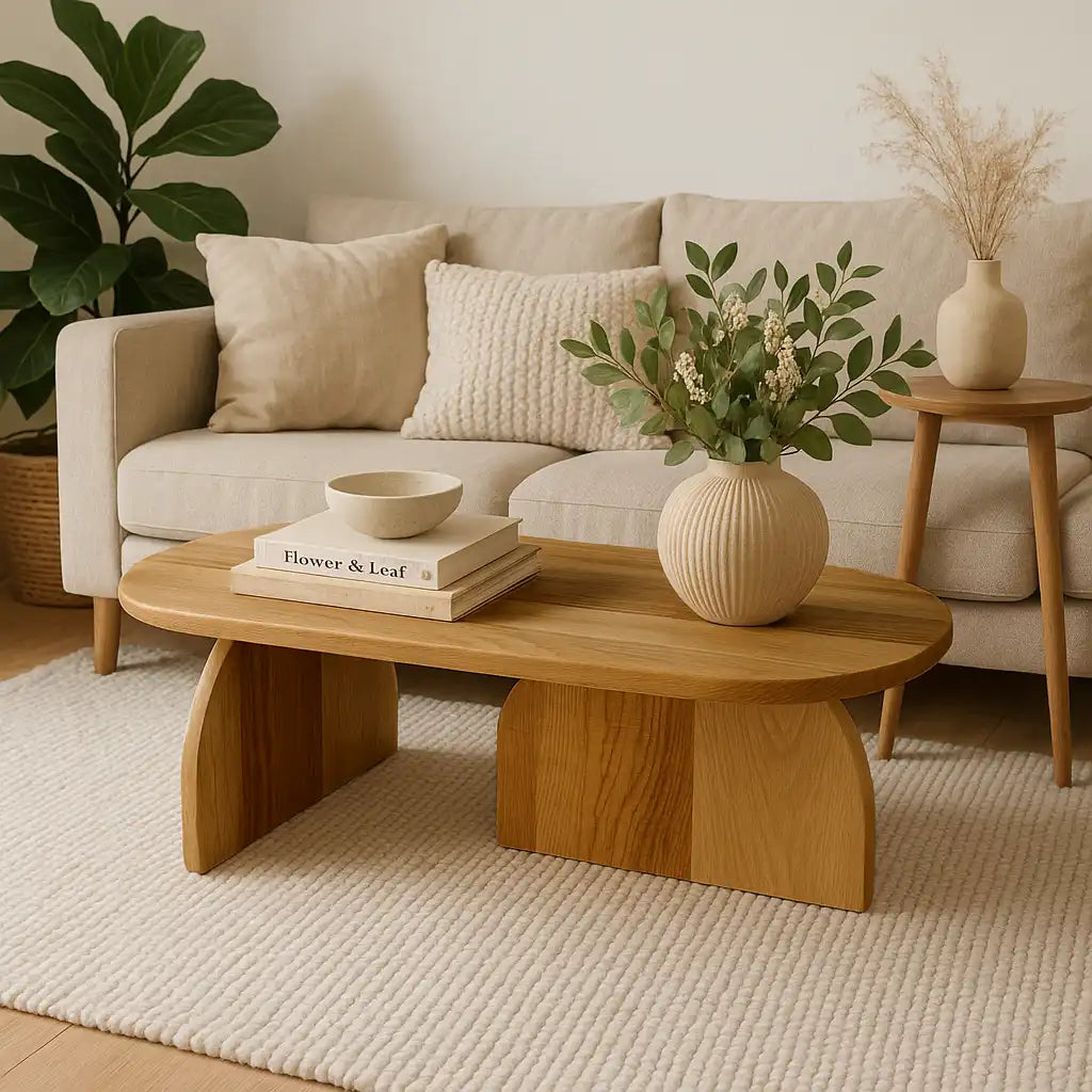 Japandi Coffee Table - Handmade Chesnut Wood