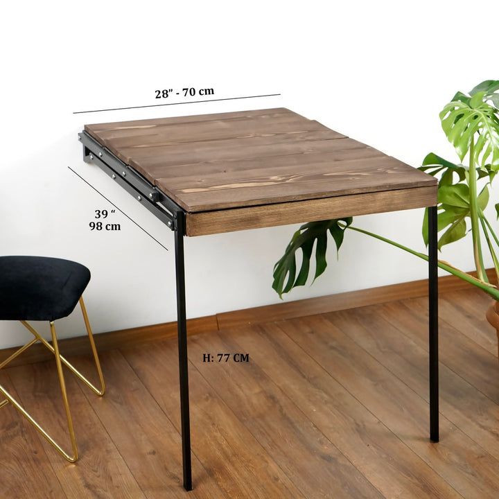 murphy-folding-wooden-table-and-wooden-wall-shelf - unique-live-edge-detailing -upphomestore