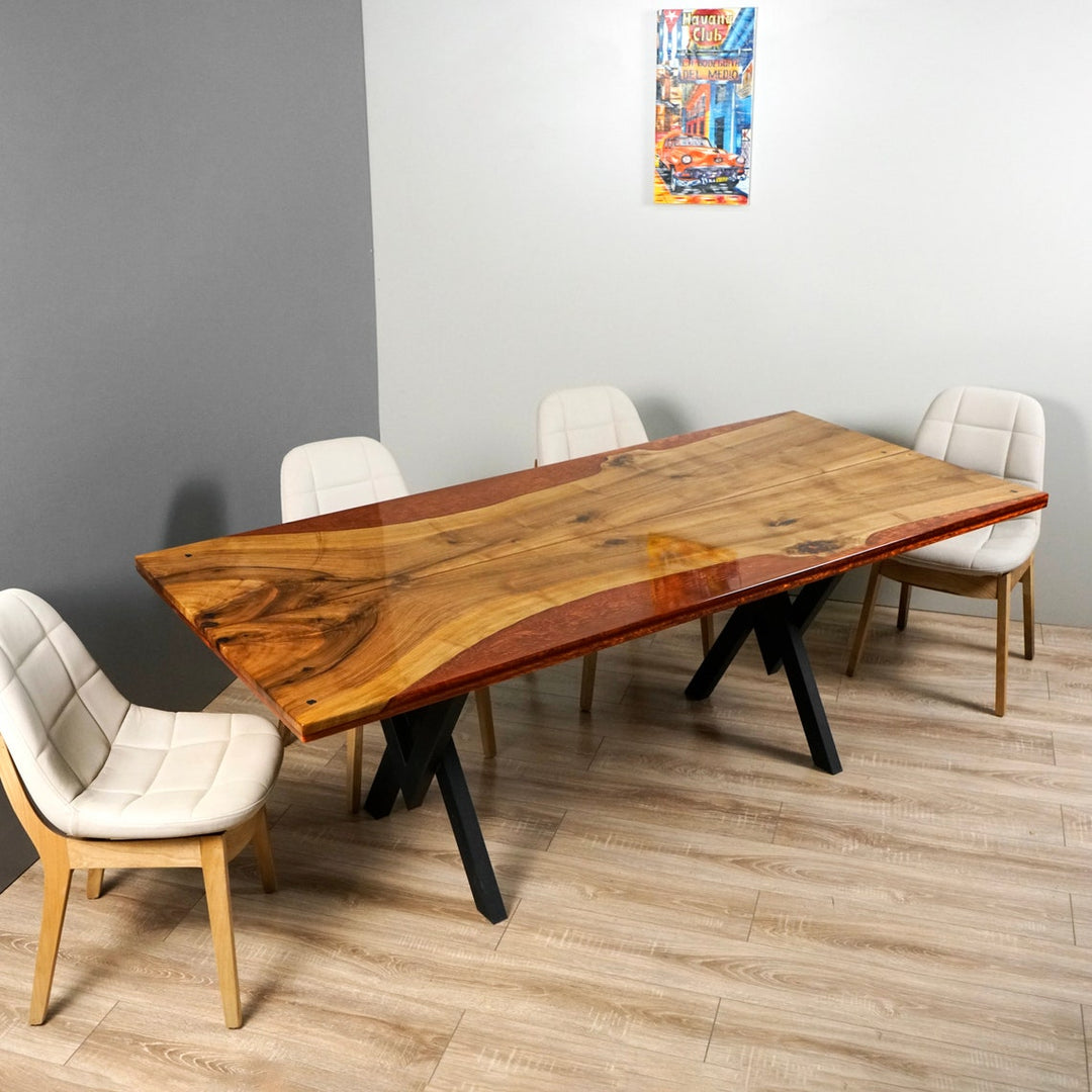 walnut-solid-dining-table-dining-table-sets-farmhouse-table-set-work-and-computer-table-maroon-epoxy-resin-table-metal-leg-contemporary-upphomestore