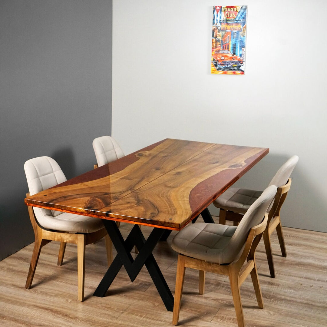 walnut-solid-dining-table-dining-table-sets-farmhouse-table-set-work-and-computer-table-maroon-epoxy-resin-table-metal-leg-family-upphomestore