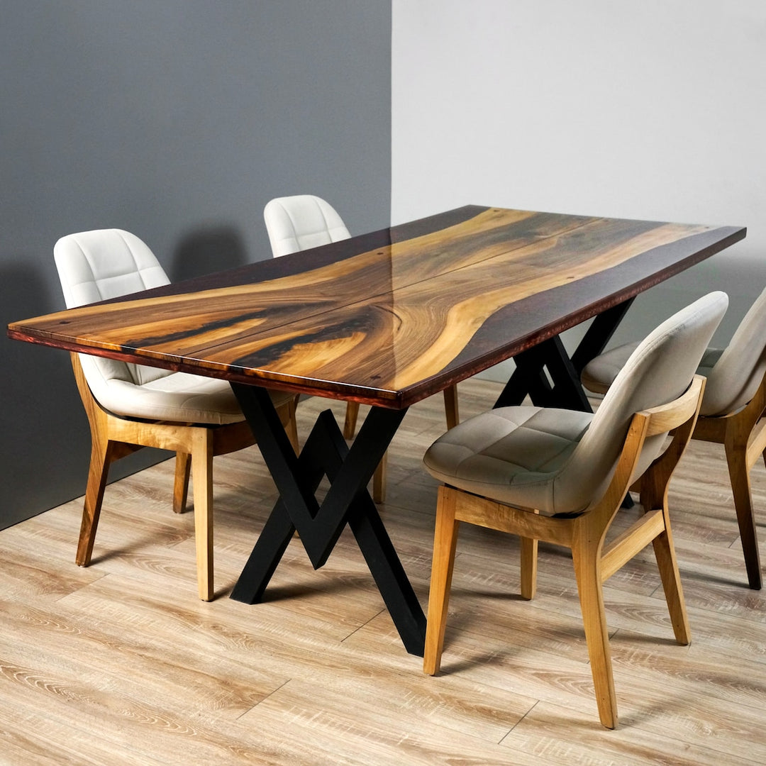 walnut-solid-dining-table-dining-table-sets-farmhouse-table-set-work-and-computer-table-maroon-epoxy-resin-table-metal-leg-durable-upphomestore