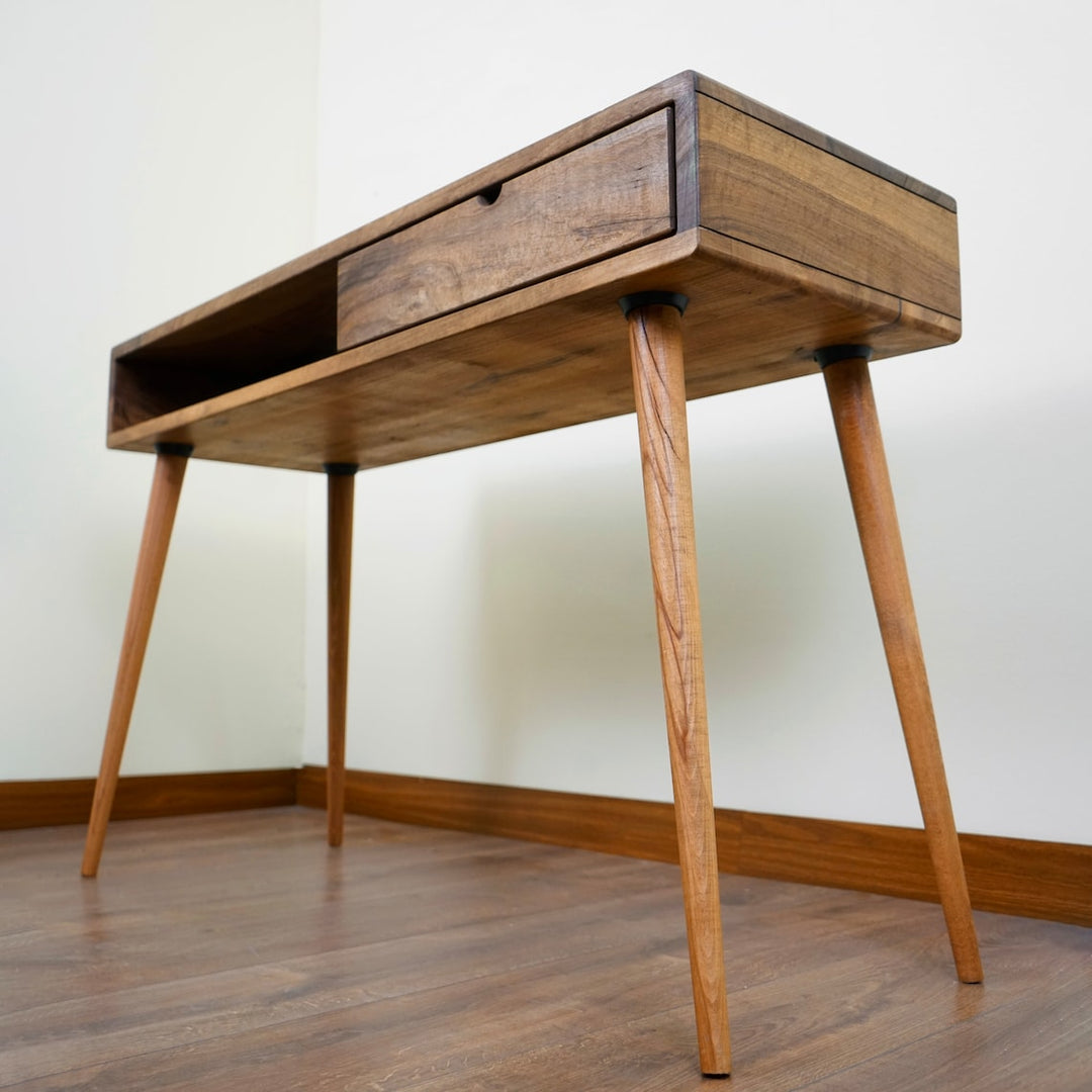 walnut-console-table-mid-century-modern-console-table-shelf-and-drawer-spacious-storage-upphomestore