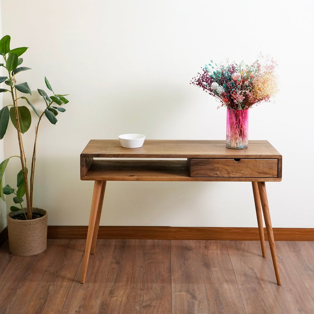 walnut-console-table-mid-century-modern-console-table-shelf-and-drawer-floating-design-upphomestore