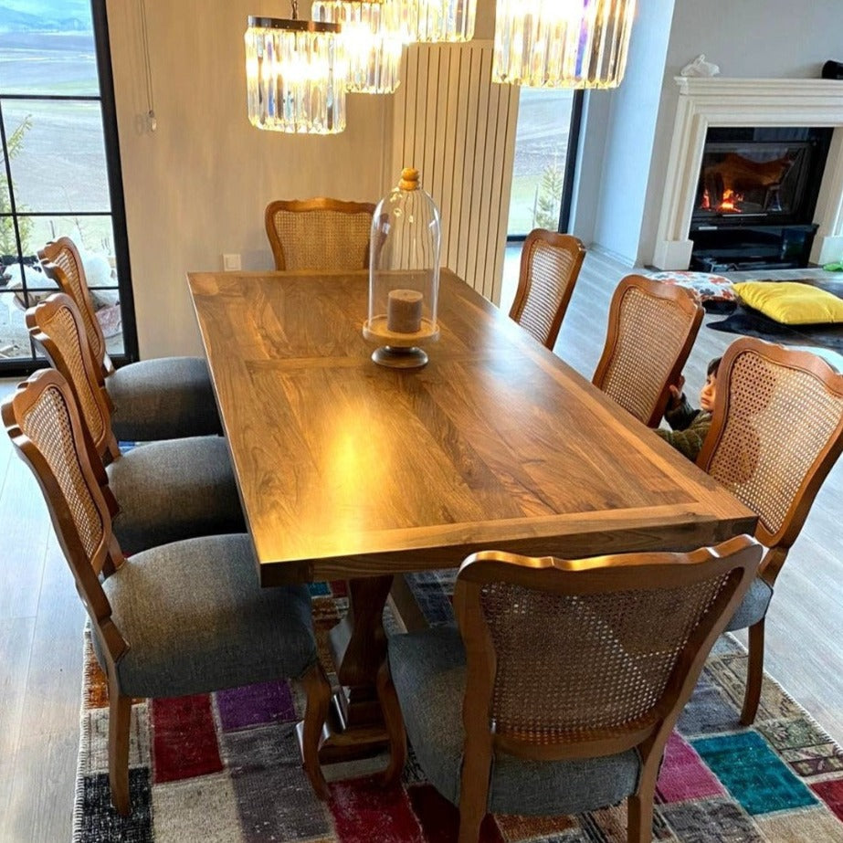 walnut-farmhouse-table-set-dining-table-6-seater-elegant-design-for-modern-homes-upphomestore
