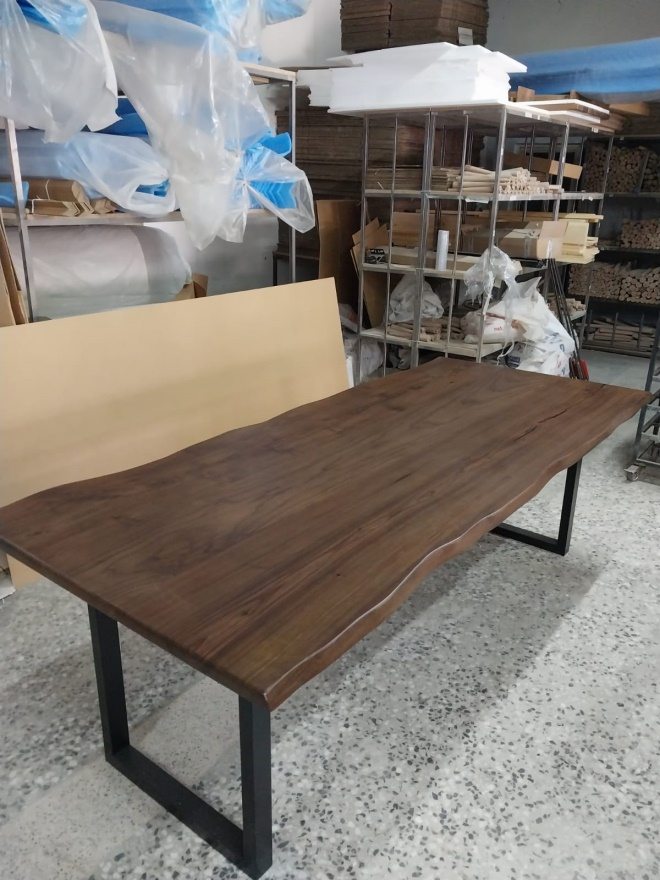 Walnut Live Edge Dining Table, 95 × 40 in, ready-to-ship piece No. 141, photo 1