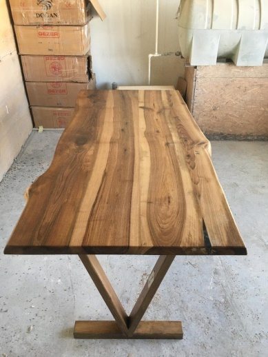 Walnut Live Edge Dining Table, 72 × 34 in, ready-to-ship piece No. 24, photo 1