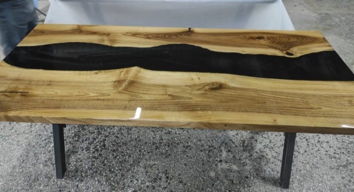 Walnut Black Epoxy Farmhouse Table, 72 × 34 in, ready-to-ship piece No. 32, photo 1