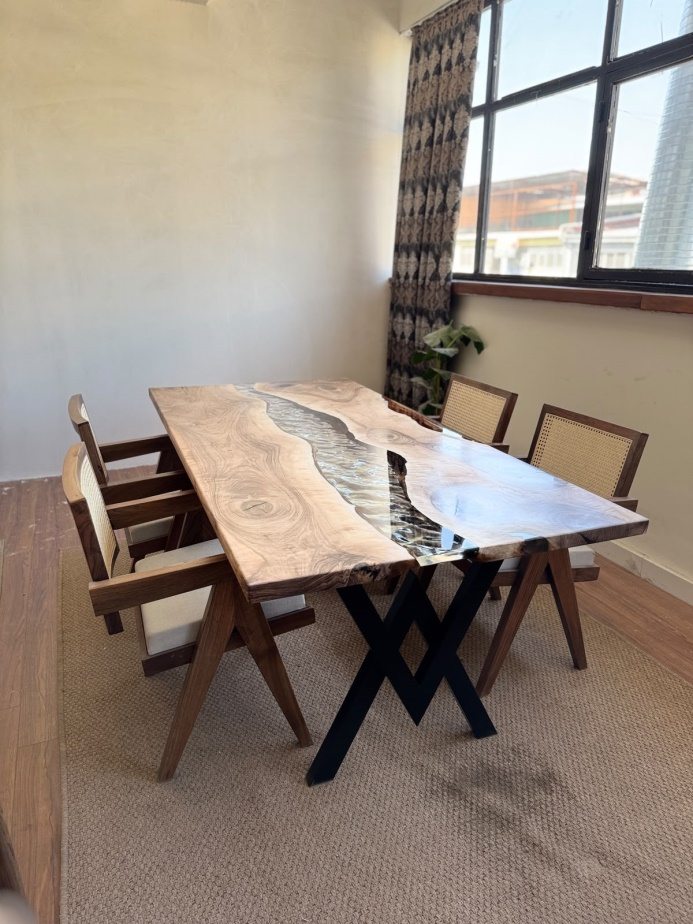 Epoxy River Dining Table, 81 × 39 in, ready-to-ship piece No. 176, photo 1