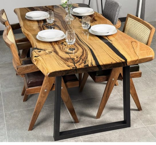 Chestnut Epoxy Live Edge Table, 72 × 36 in, ready-to-ship piece No. 5, photo 1
