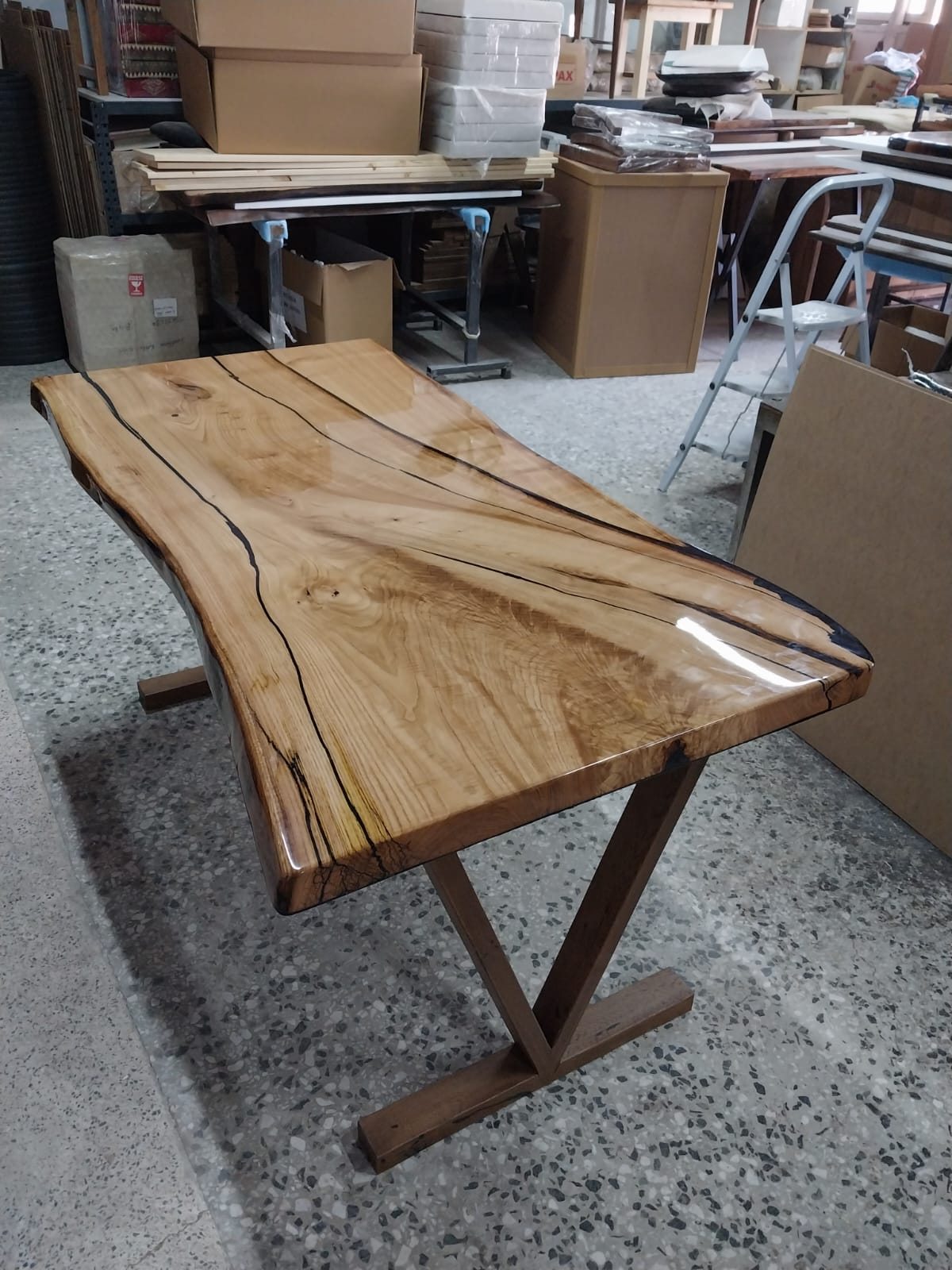 Chestnut Epoxy Desk, 60 × 33 in, ready-to-ship piece No. 138, photo 2
