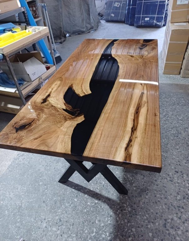 Walnut Black Epoxy River Table, 72 × 34 in, ready-to-ship piece No. 14, photo 2
