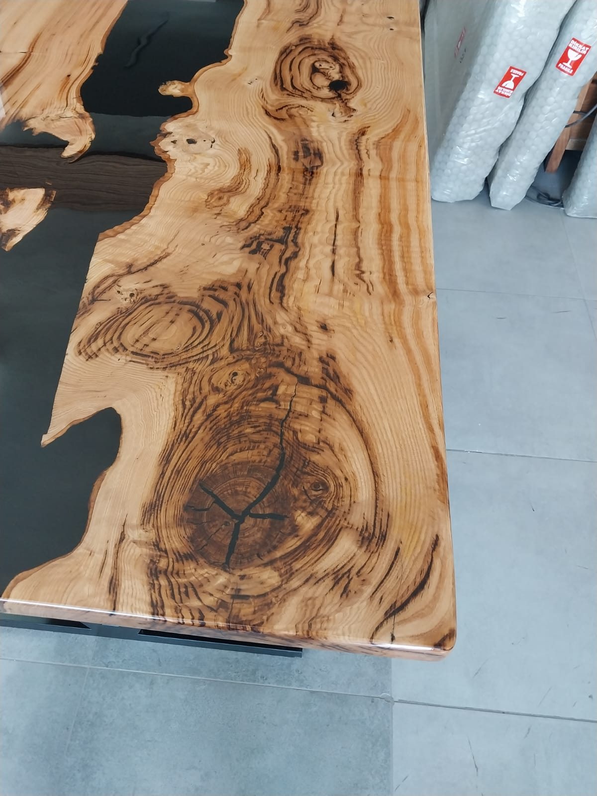 Chestnut Black River Epoxy Table, 83 × 39 in, ready-to-ship piece No. 137, photo 2