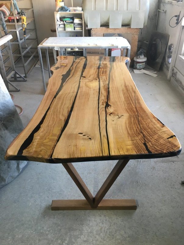 Chestnut Epoxy Dining Table, 79 × 36 in, ready-to-ship piece No. 17, photo 2