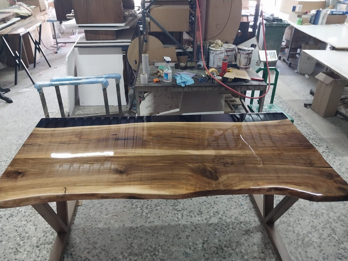 Walnut Desk with Epoxy Details, 72 × 34 in, ready-to-ship piece No. 135, photo 2