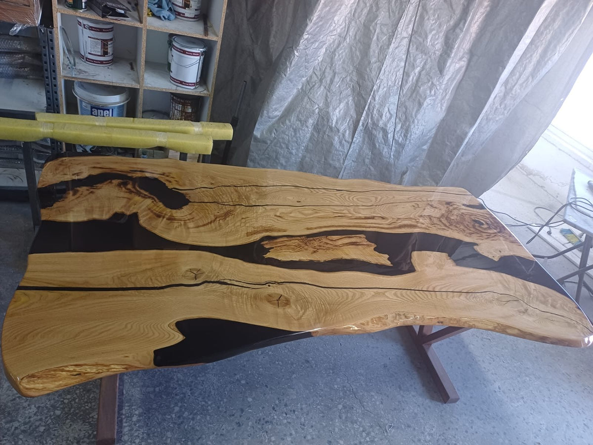 Chestnut Epoxy Dining Table, 81 × 39 in, ready-to-ship piece No. 16, photo 2