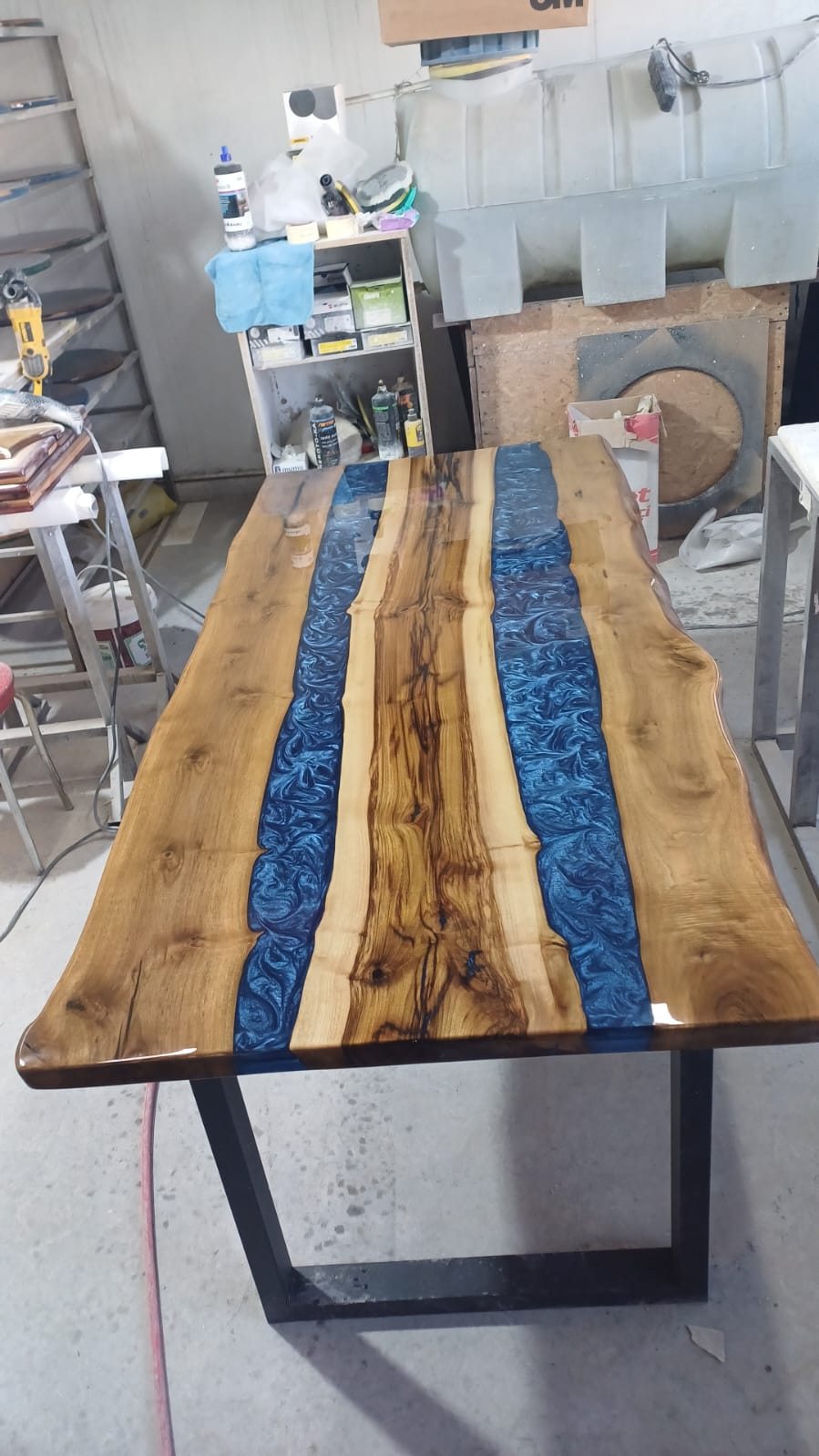 Walnut Blue Epoxy River Table, 72 × 34 in, ready-to-ship piece No. 18, photo 2