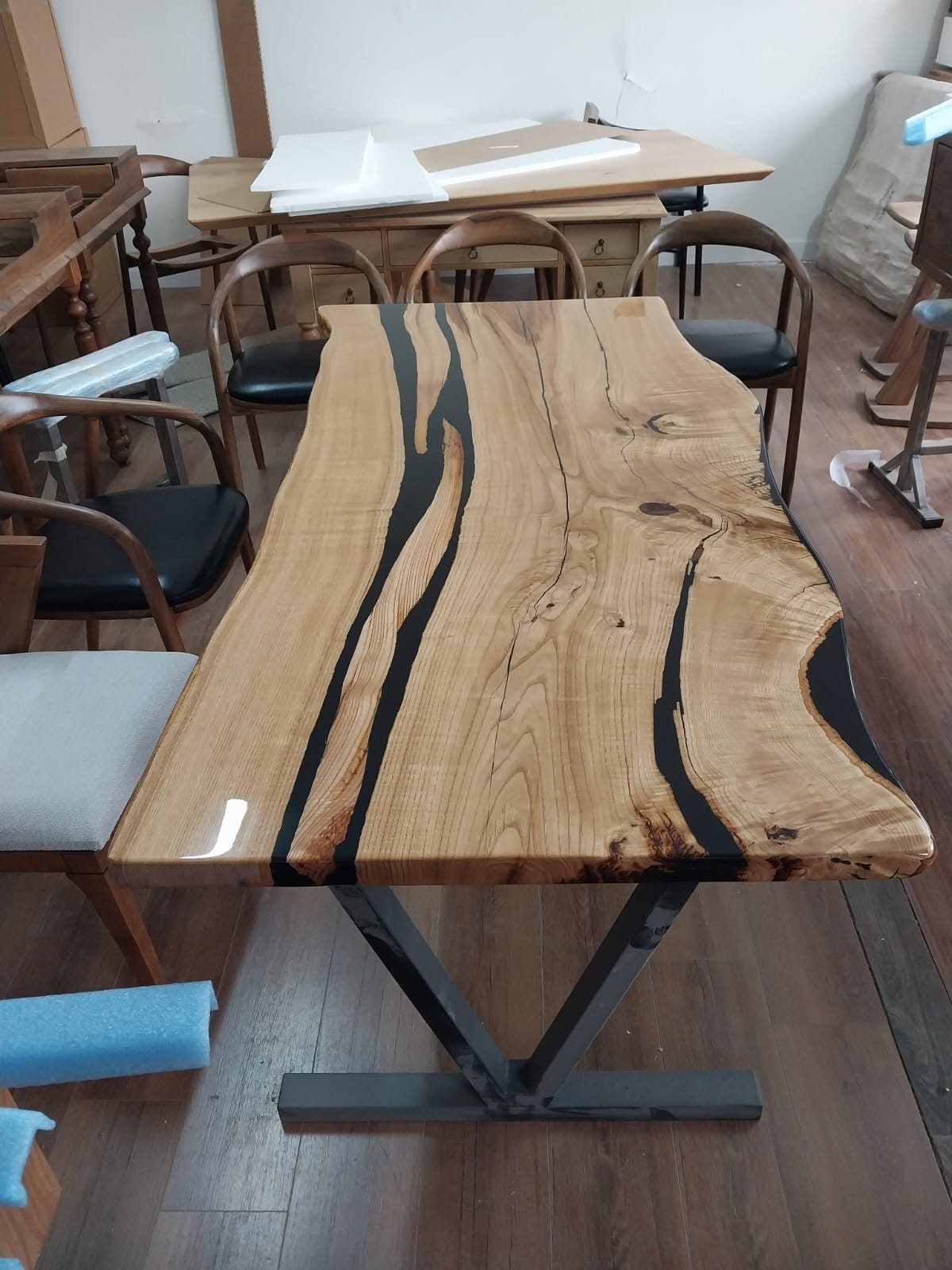 Chestnut Live Edge Dining Table, 72 × 34 in, ready-to-ship piece No. 165, photo 3