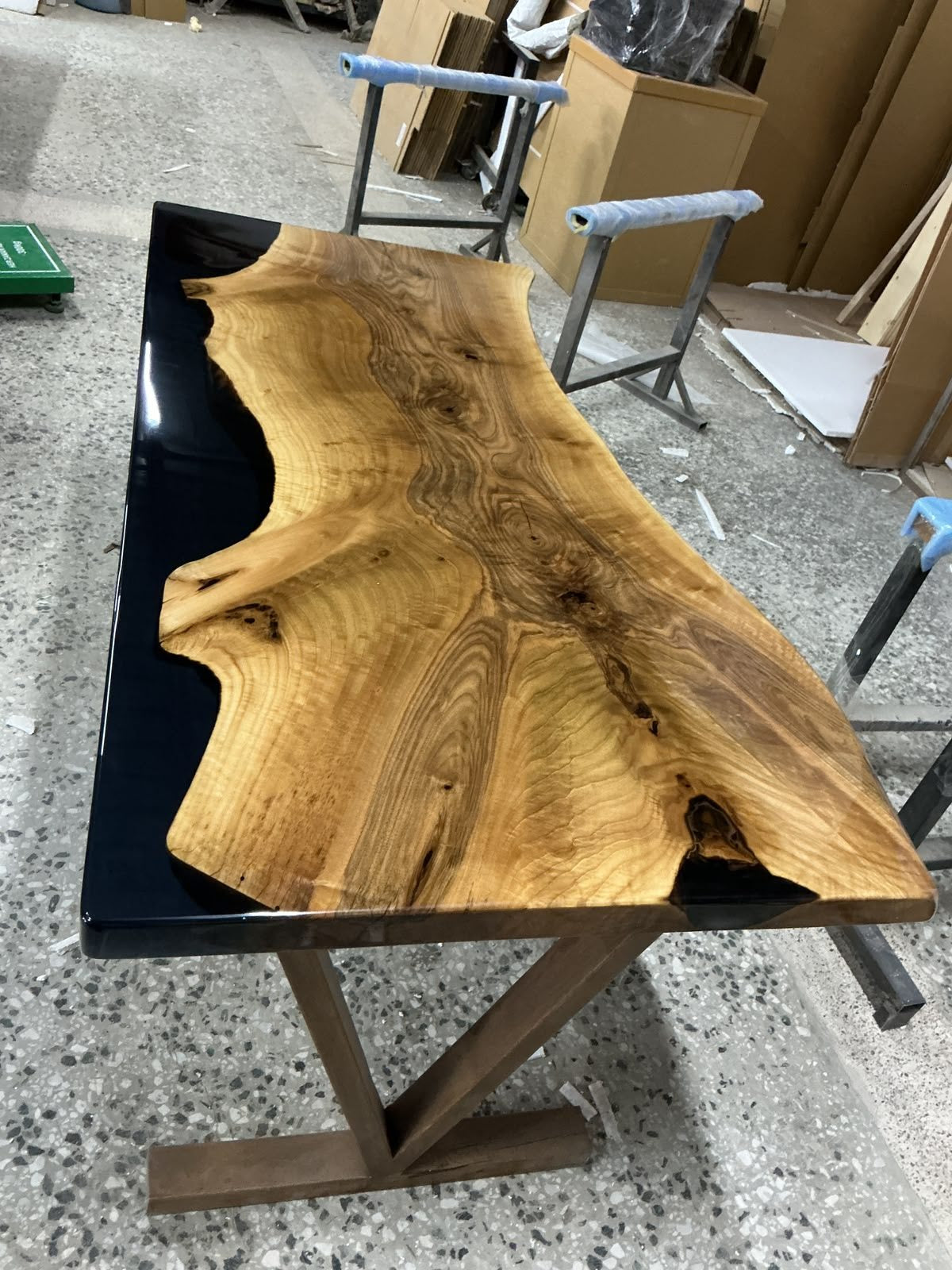 Walnut Desk with Epoxy Details, 60 × 28 in, ready-to-ship piece No. 152, photo 3