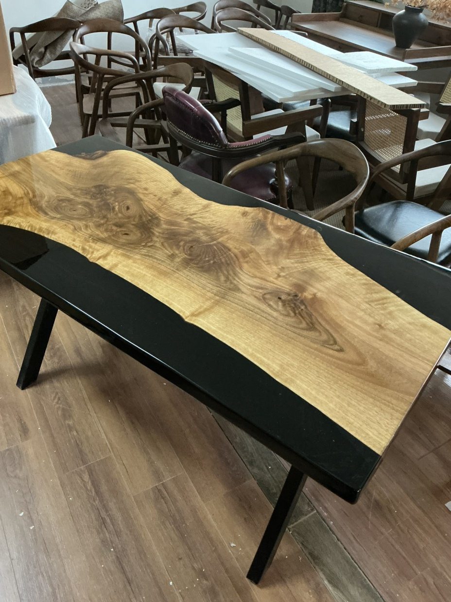 Black Epoxy Dining Table, 60 × 30 in, ready-to-ship piece No. 171, photo 3