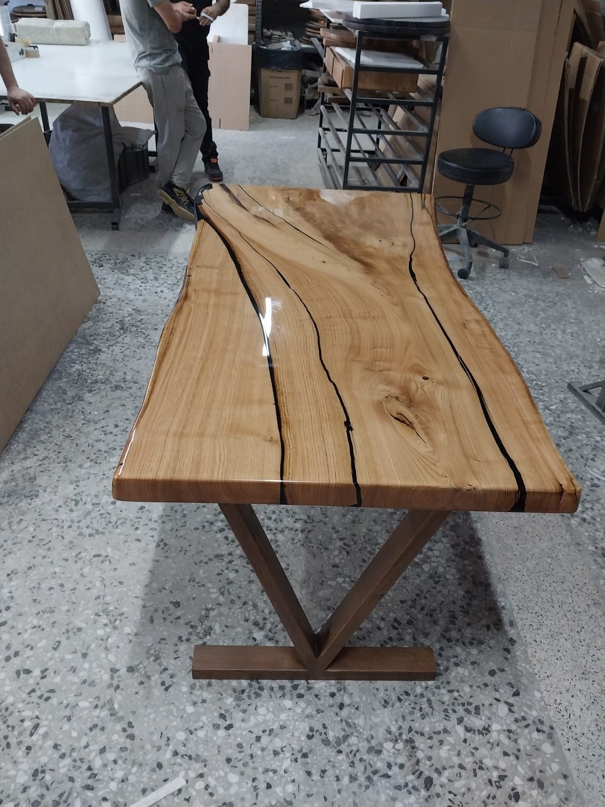 Chestnut Epoxy Desk, 60 × 33 in, ready-to-ship piece No. 138, photo 3