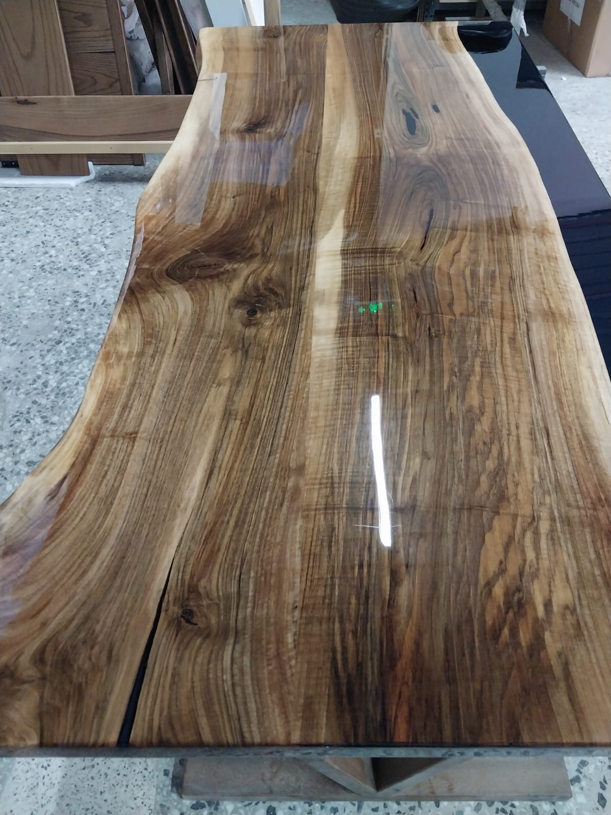 Walnut Desk with Epoxy Details, 72 × 34 in, ready-to-ship piece No. 135, photo 3