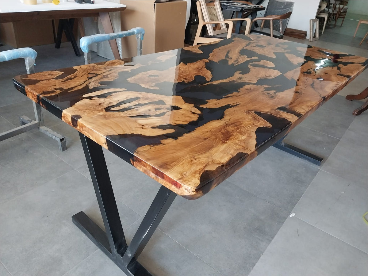 Olive Wood Epoxy Table, 72 × 34 in, ready-to-ship piece No. 134, photo 3
