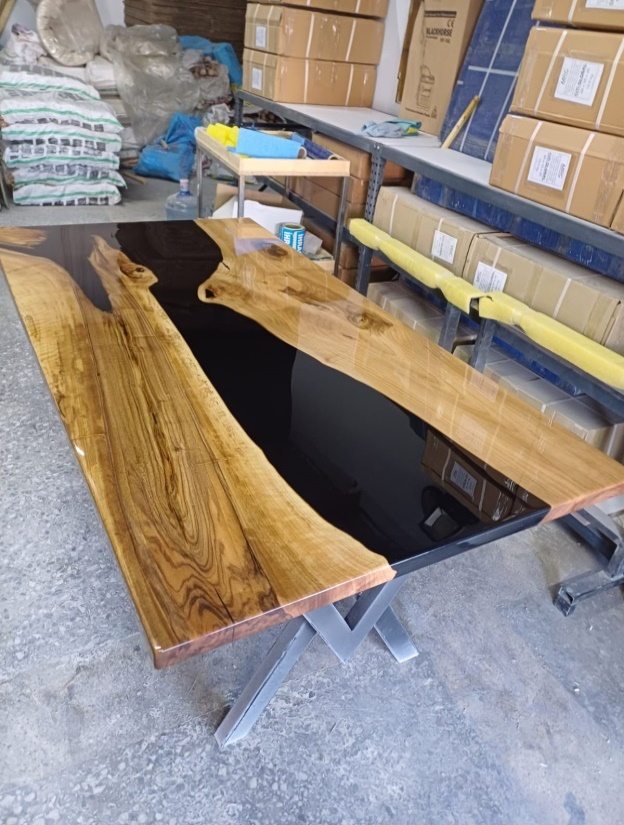 Walnut Black Epoxy River Table, 74 × 39 in, ready-to-ship piece No. 11, photo 3