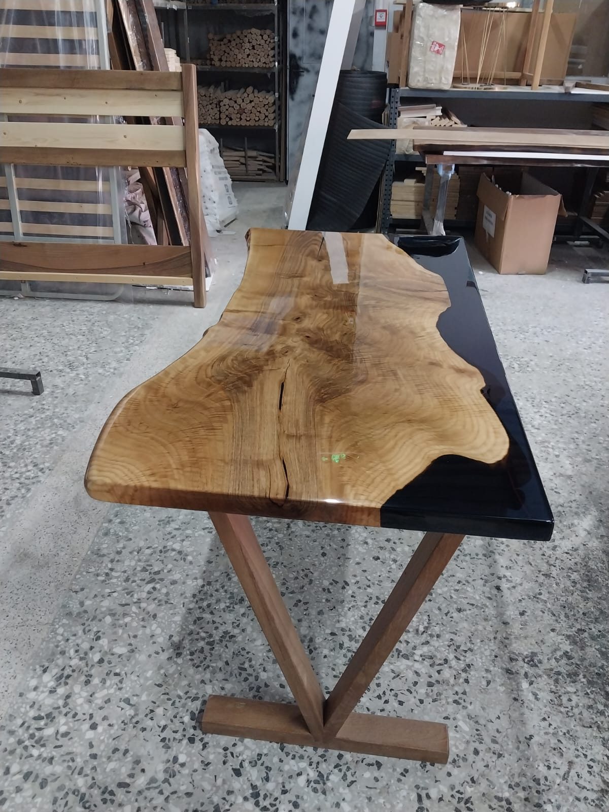 Walnut Desk with Epoxy Details, 60 × 30 in, ready-to-ship piece No. 136, photo 3