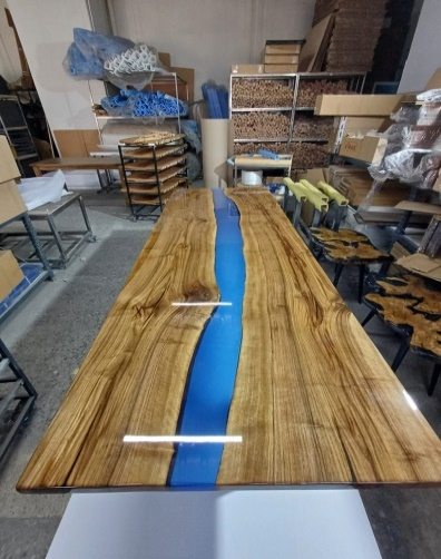 Walnut Epoxy River Dining Table, 110 × 40 in, ready-to-ship piece No. 21, photo 3