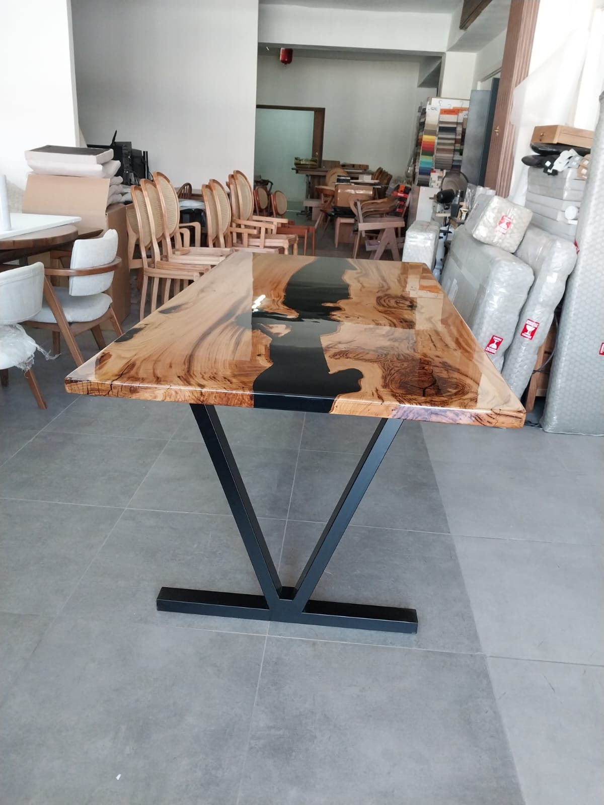 Chestnut Black River Epoxy Table, 83 × 39 in, ready-to-ship piece No. 137, photo 3
