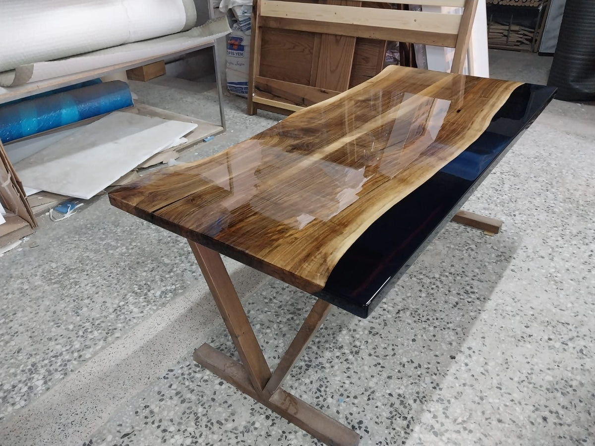 Walnut Desk with Epoxy Details, 72 × 34 in, ready-to-ship piece No. 135, photo 4