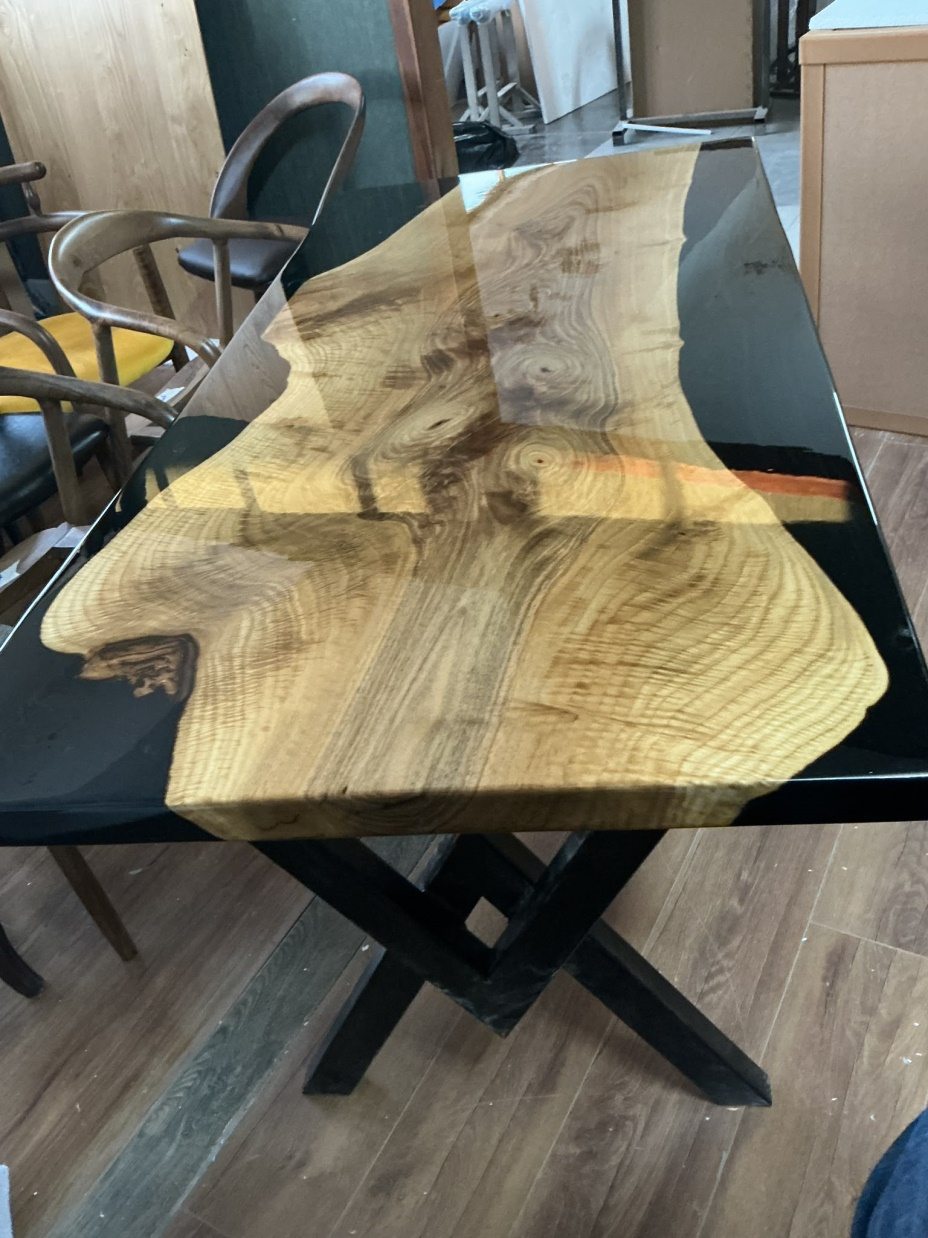 Black Epoxy Dining Table, 60 × 30 in, ready-to-ship piece No. 171, photo 4