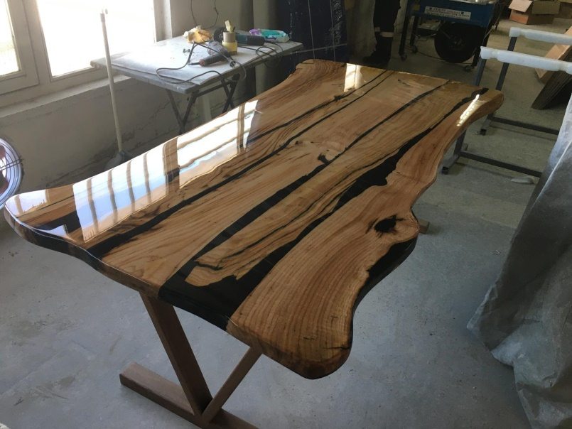Chestnut Epoxy Dining Table, 79 × 36 in, ready-to-ship piece No. 17, photo 4