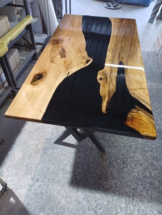 Walnut Black Epoxy River Table, 74 × 39 in, ready-to-ship piece No. 11, photo 4