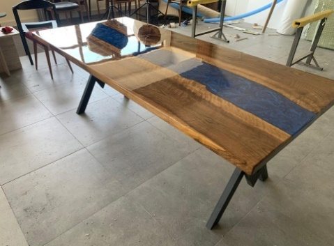 Walnut Blue River Epoxy Table, 80 × 36 in, ready-to-ship piece No. 41, photo 4