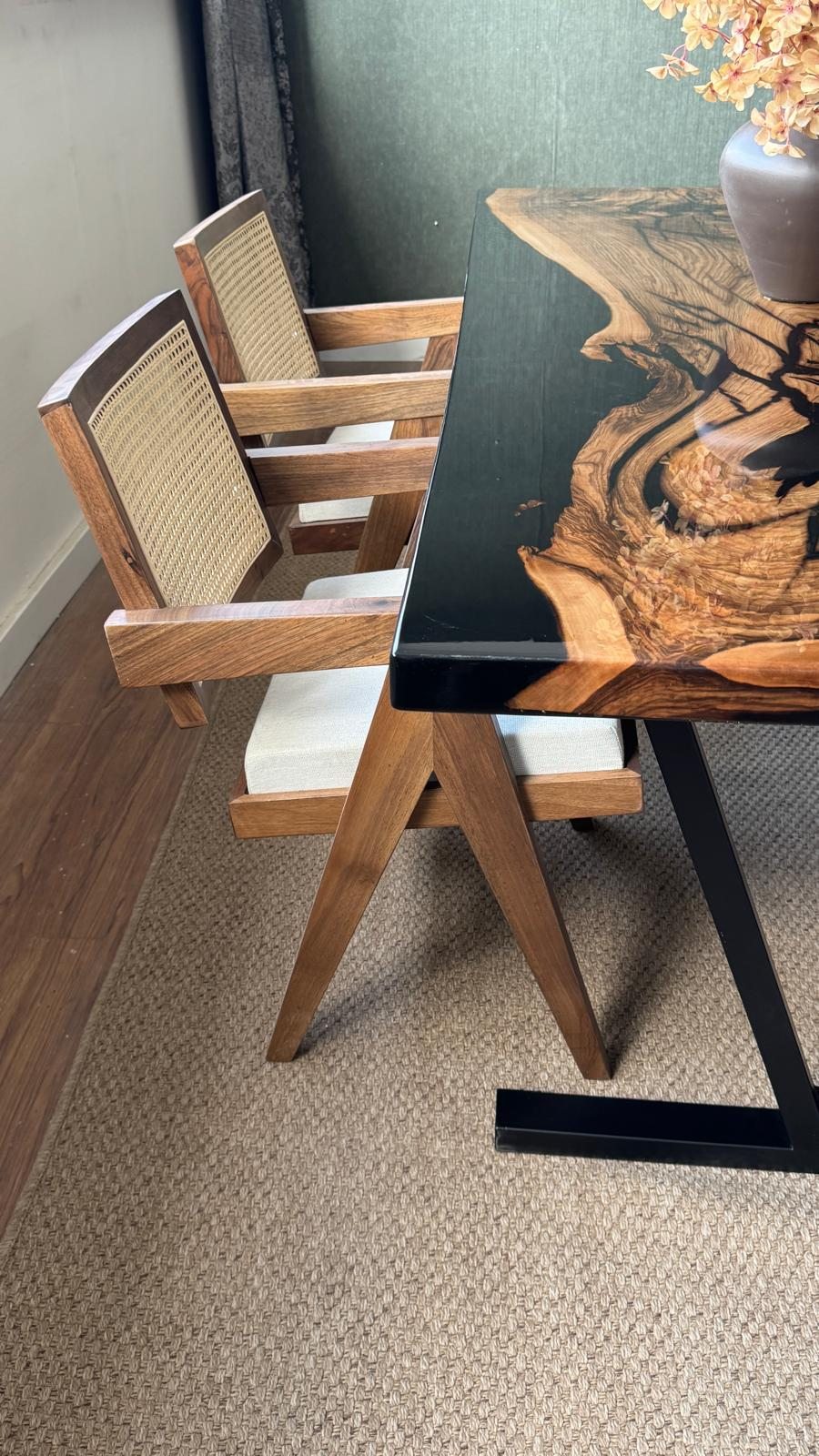 Walnut Black Epoxy Dining Table, 91 × 36 in, ready-to-ship piece No. 166, photo 4