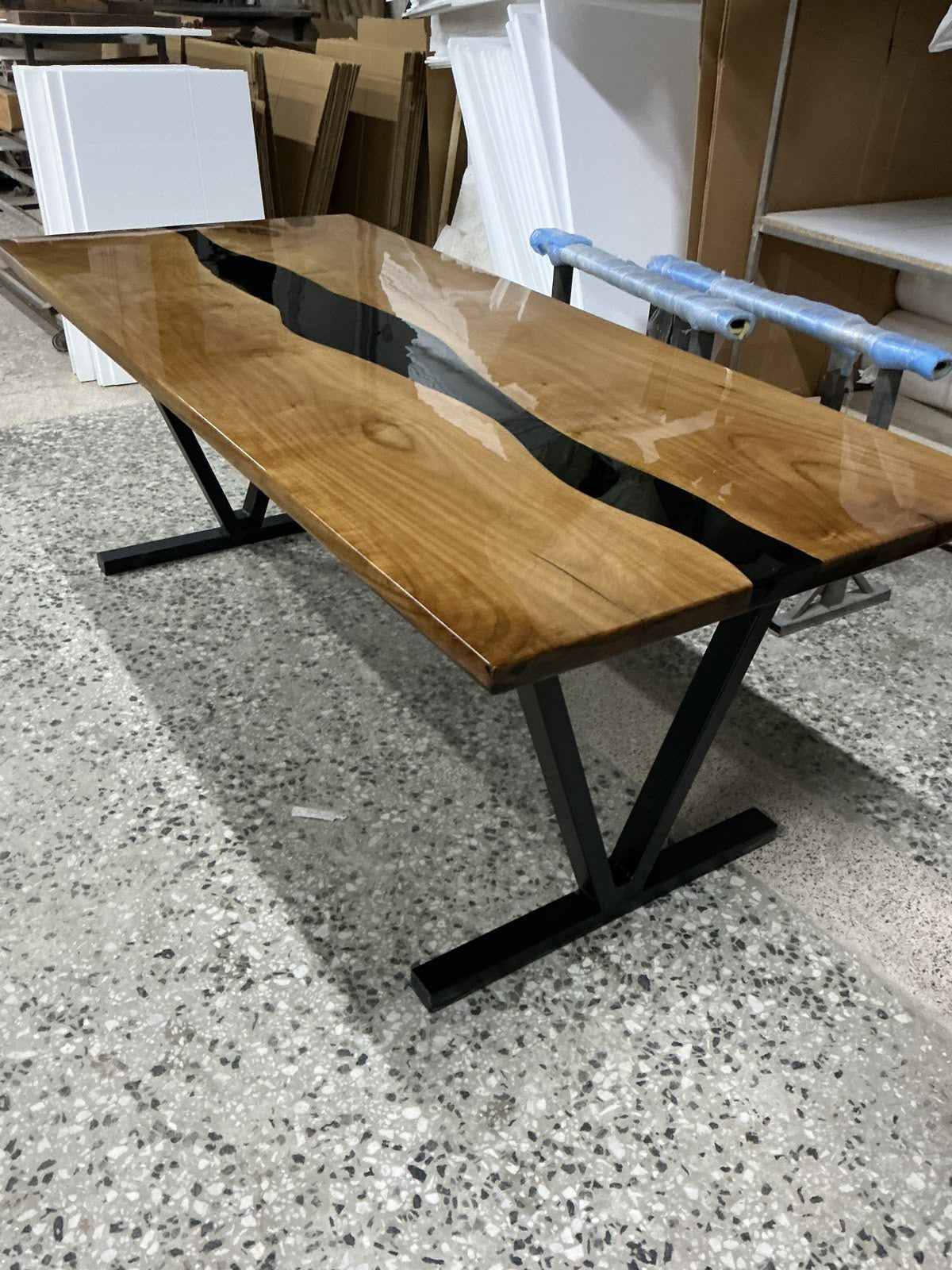 Black Epoxy River Dining Table, 80 × 36 in, ready-to-ship piece No. 169, photo 4