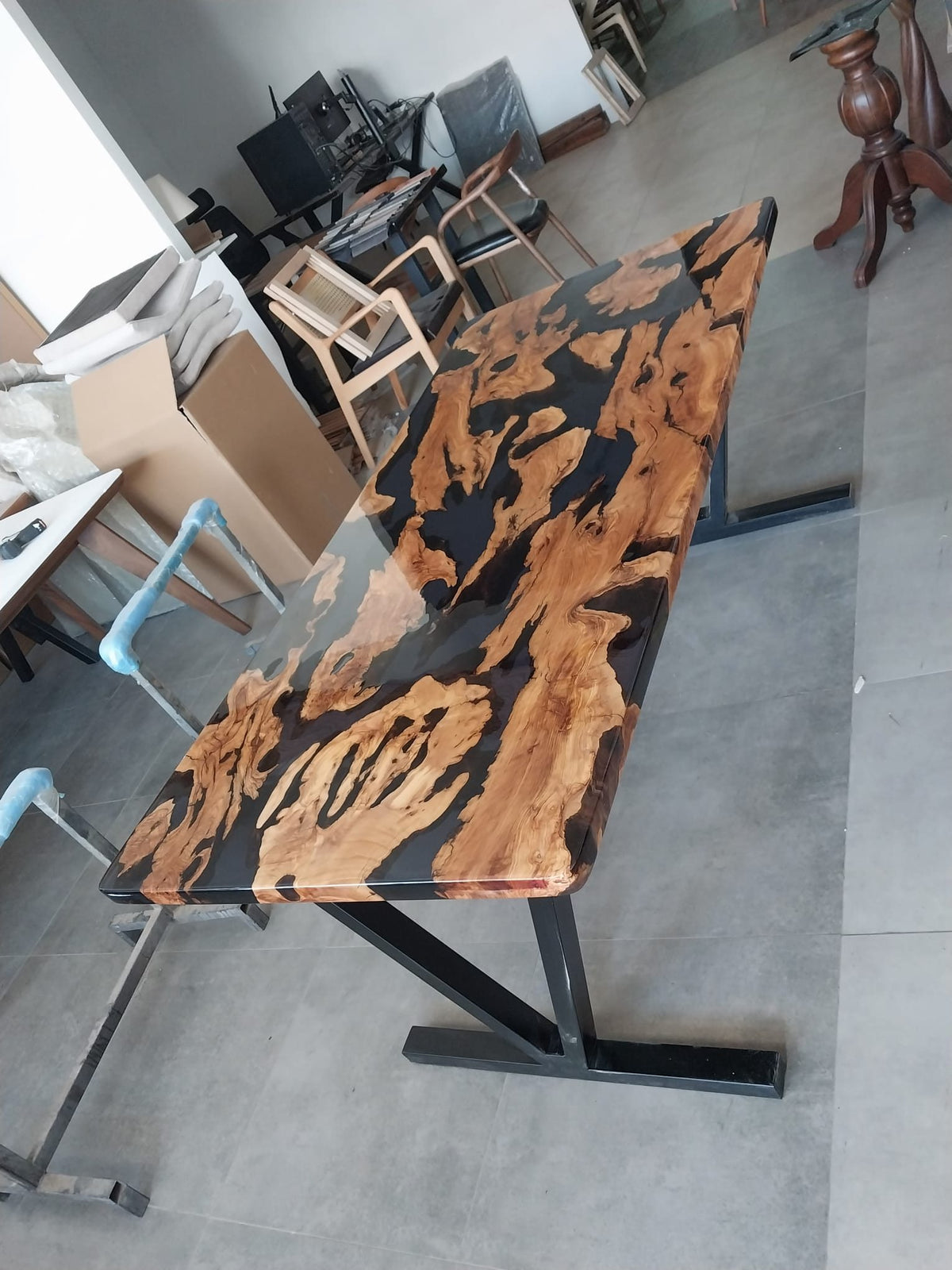 Olive Wood Epoxy Table, 72 × 34 in, ready-to-ship piece No. 134, photo 4