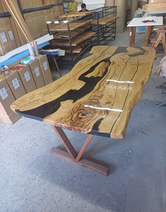 Chestnut Epoxy Dining Table, 81 × 39 in, ready-to-ship piece No. 16, photo 4