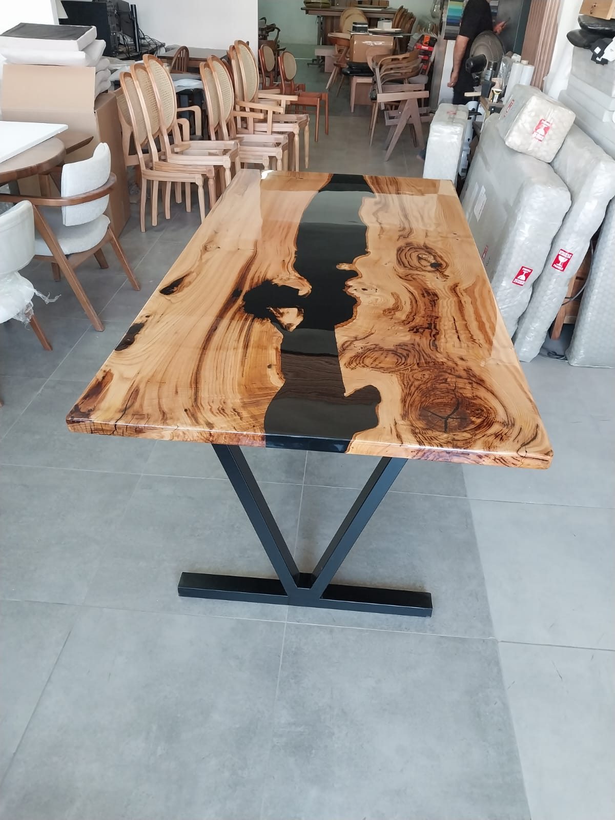 Chestnut Black River Epoxy Table, 83 × 39 in, ready-to-ship piece No. 137, photo 4