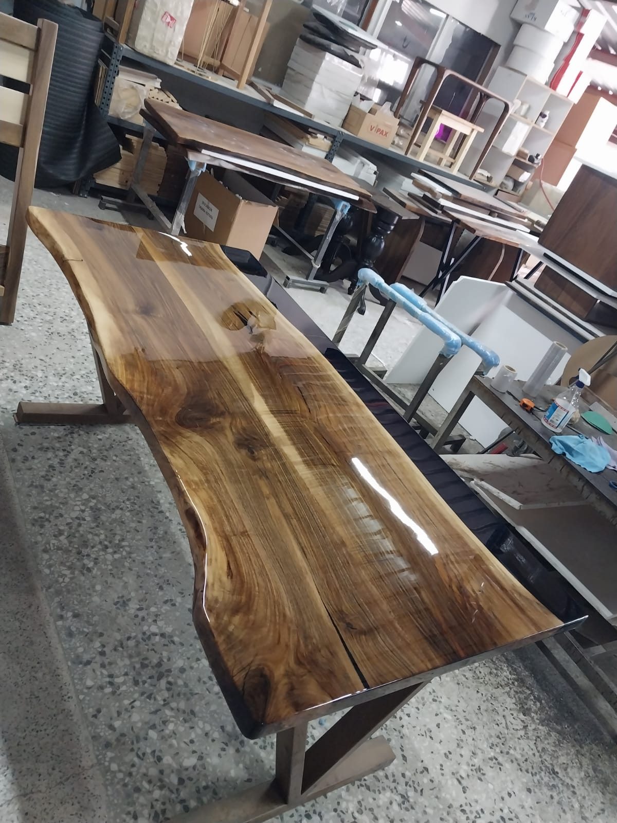 Walnut Desk with Epoxy Details, 72 × 34 in, ready-to-ship piece No. 135, photo 5
