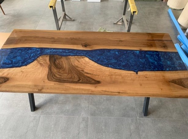 Walnut Blue River Epoxy Table, 72 × 34 in, ready-to-ship piece No. 40, photo 5