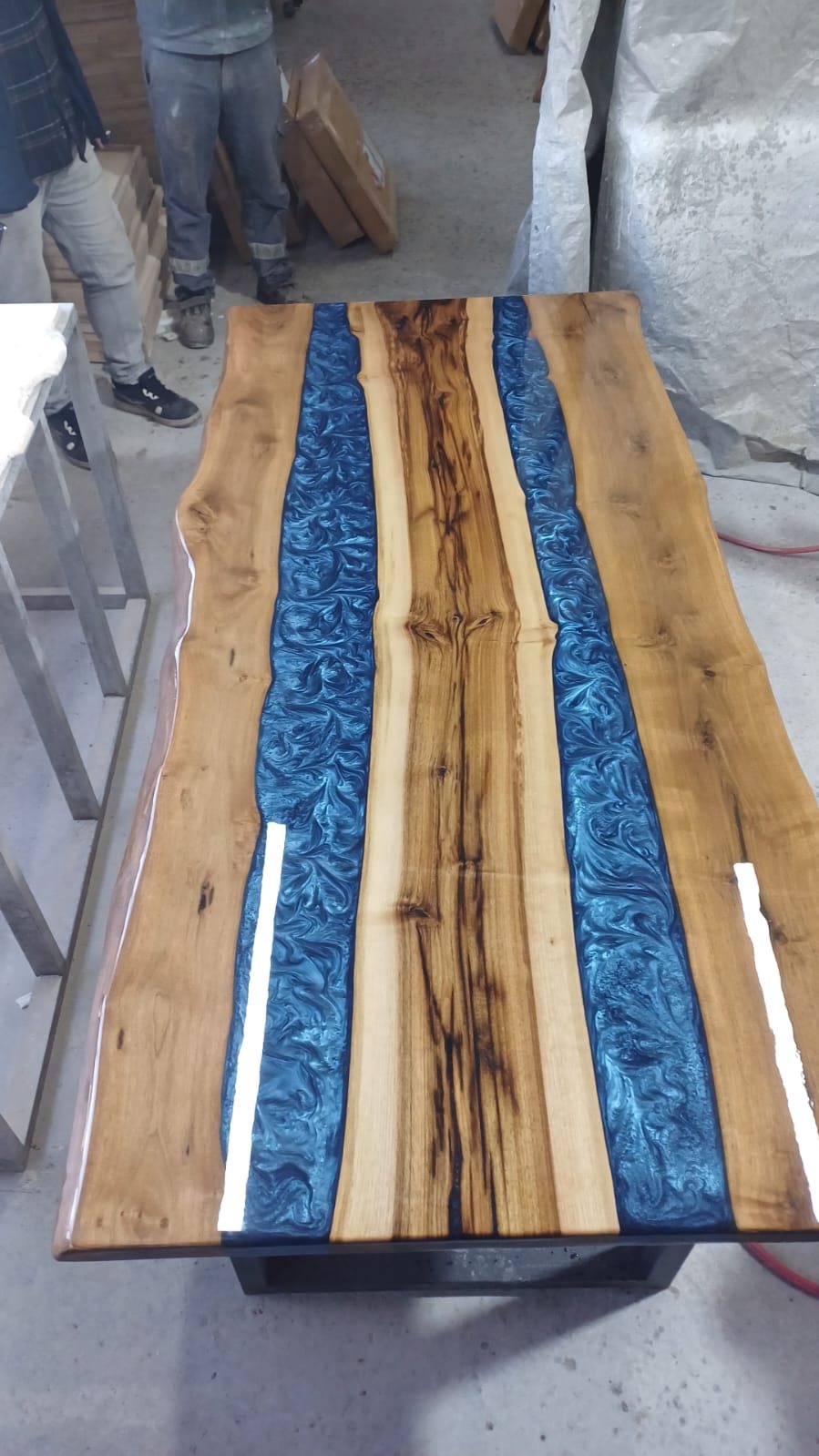 Walnut Blue Epoxy River Table, 72 × 34 in, ready-to-ship piece No. 18, photo 5